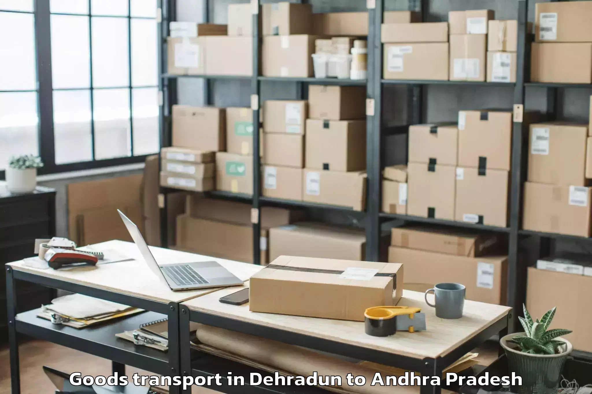 Book Your Dehradun to Bantumilli Goods Transport Today